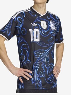 adidas Black & Blue Argentina Graphic Soccer Jersey